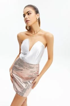 Alternative view of Solado Satin Off Shoulder Plunging Neck Bodysuit