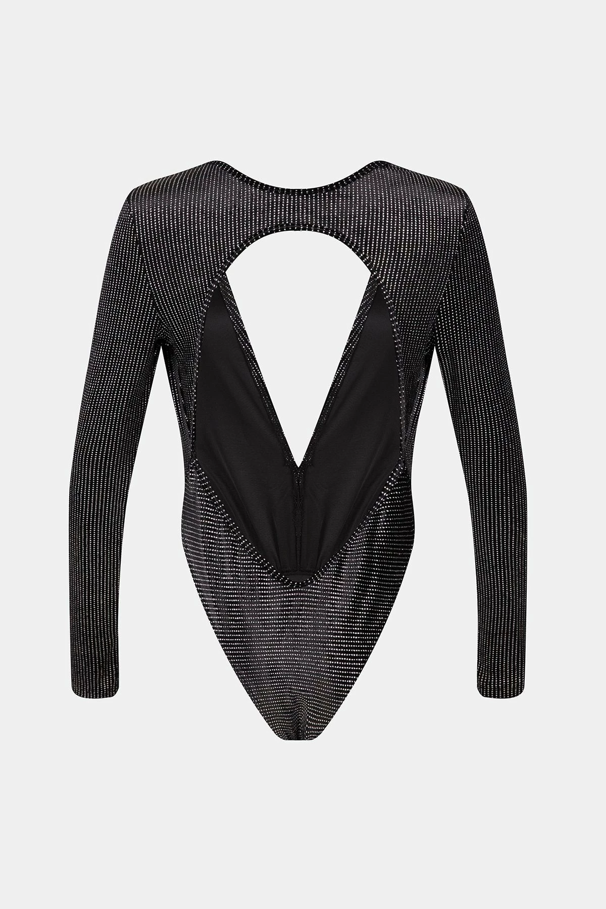 SOLADO Plunging Neck Open Back Long Sleeve Bodysuit Without Necklace - Image 7