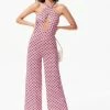 Solado Halter Neck Cut Out Print Wide Leg Jumpsuit