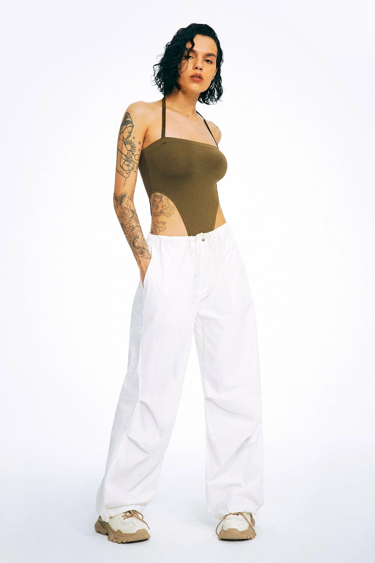 Solado Halter Neck Solid Backless Bodysuit - Image 4