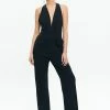 Solado Plunging Neck Backless Wide Leg Jumpsuit