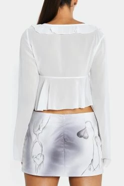 Solado Plunging Neck Tie Front Frill Trim Mesh Cardigan Without Bra -SOLADO shop jpeg 8a173e51 08b4 4b29 838d 72cd8bb1d0db 1800x1800