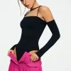 Solado Cold Shoulder Backless Long Sleeve Bodysuit