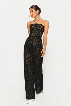 Alternative view of SOLADO Off Shoulder Floral Lace Jumpsuit Without Panty