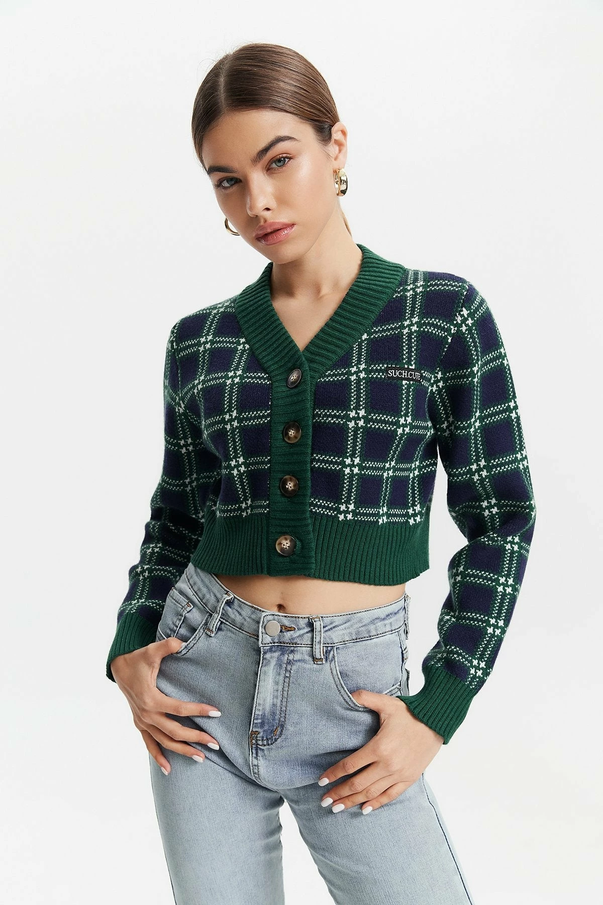 Solado Quilted Print Colorblock Button Front Cardigan 2 Solado Quilted Print Colorblock Button Front Cardigan - Image 2