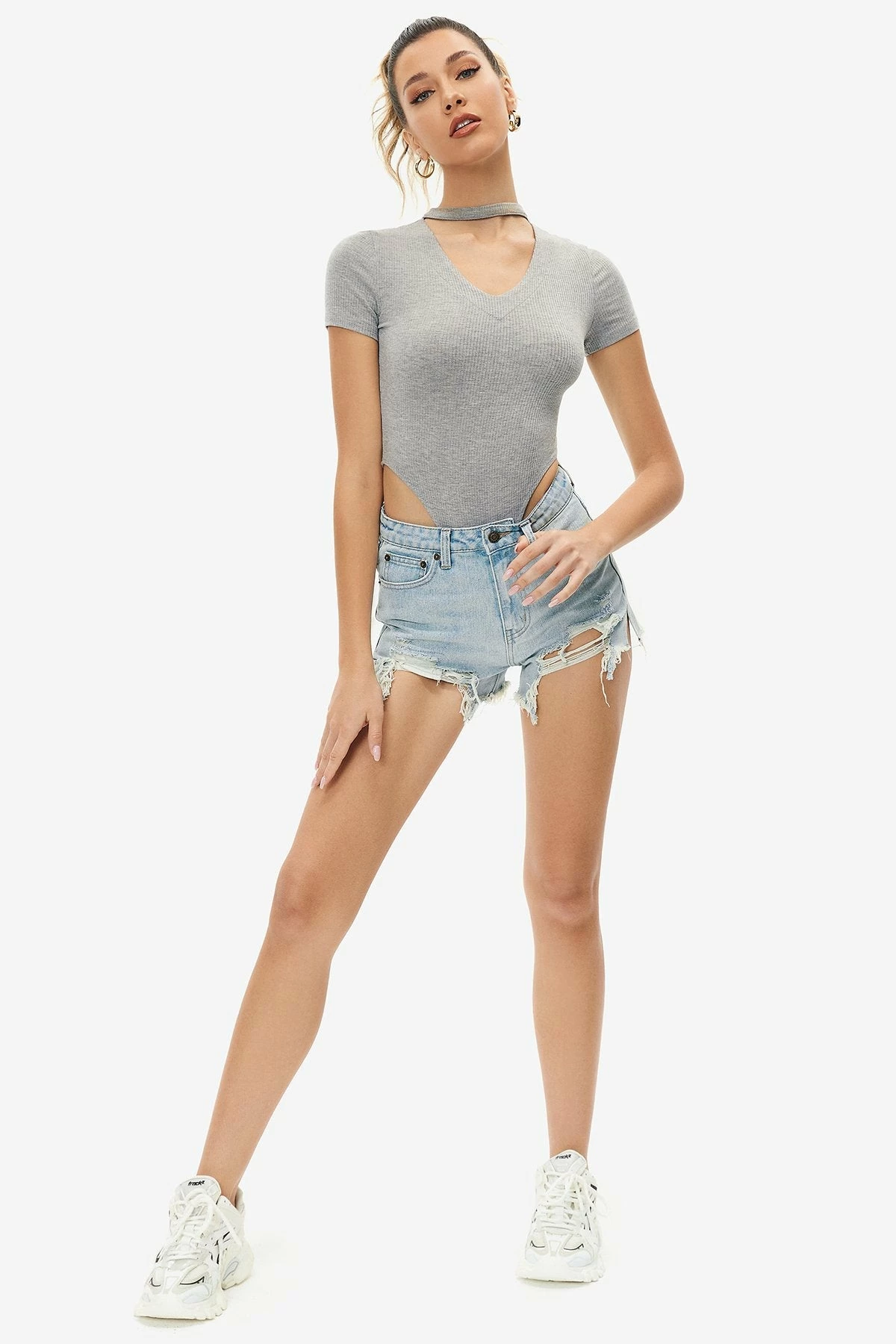 Solado Cut Out Ribbed Short Sleeve Bodysuit 4 Solado Cut Out Ribbed Short Sleeve Bodysuit - Image 4