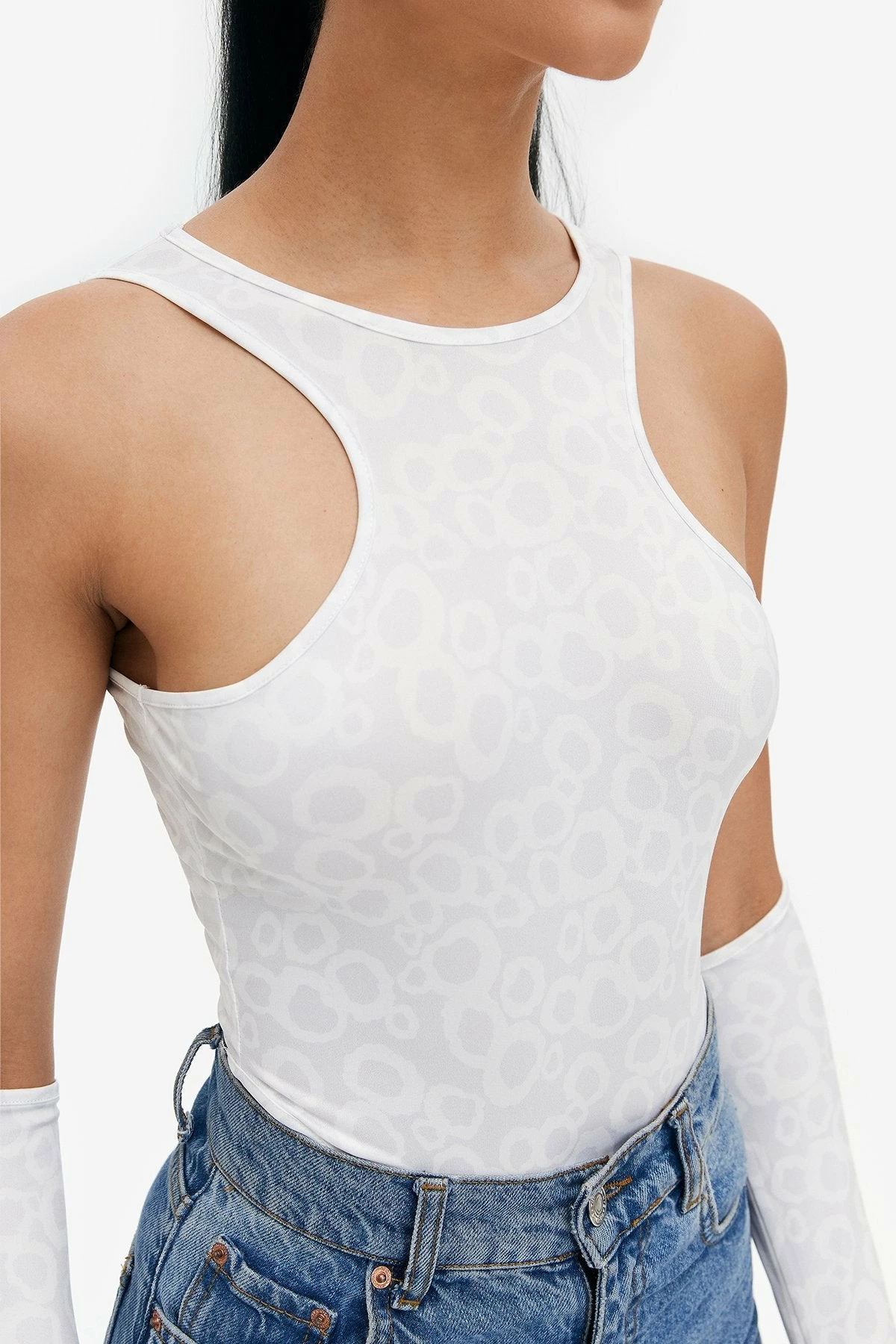 Solado Cut Out Abstract Print Cold Shoulder Bodysuit 5 Solado Cut Out Abstract Print Cold Shoulder Bodysuit - Image 5