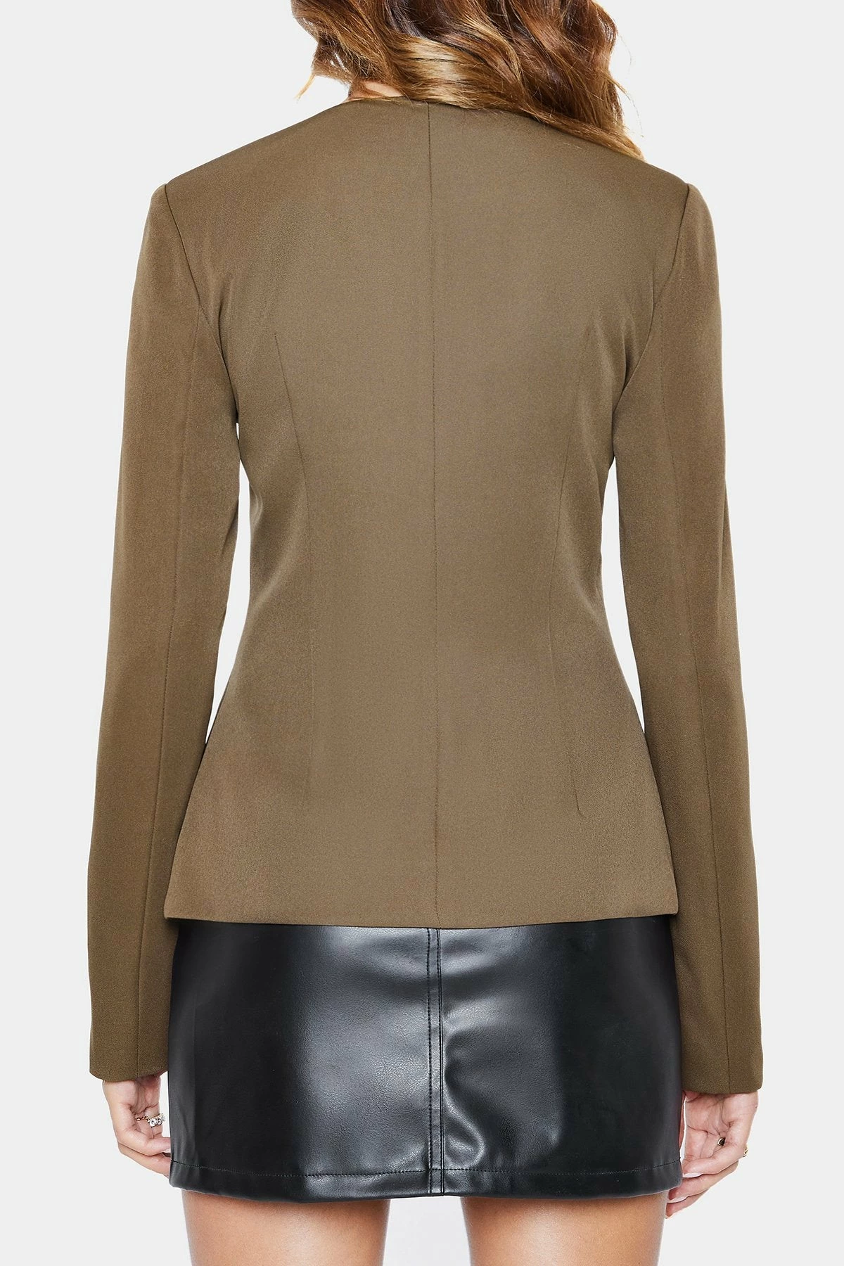 SOLADO Plunging Neck Tie Front Split Hem Long Sleeve Top 7 SOLADO Plunging Neck Tie Front Split Hem Long Sleeve Top - Image 7