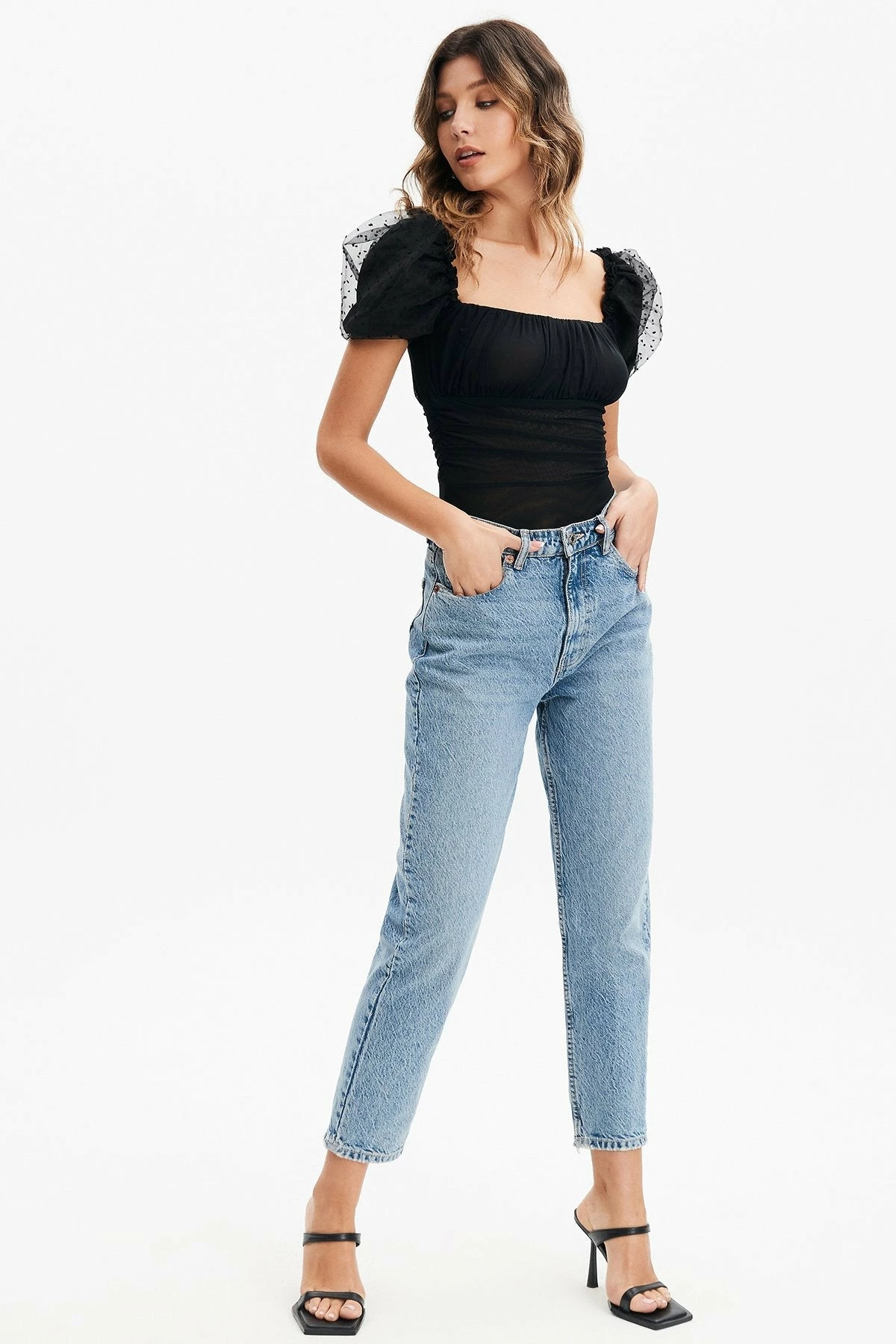 Solado Square Neck Mesh Splicing Bodysuit 5 Solado Square Neck Mesh Splicing Bodysuit - Image 5