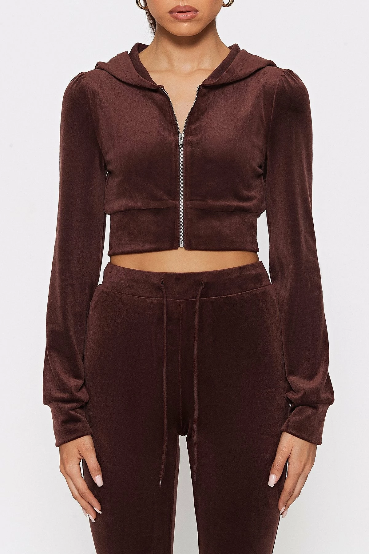SOLADO Velvet Zipper Front Hooded Long Sleeve Cardigan 6 SOLADO Velvet Zipper Front Hooded Long Sleeve Cardigan - Image 6