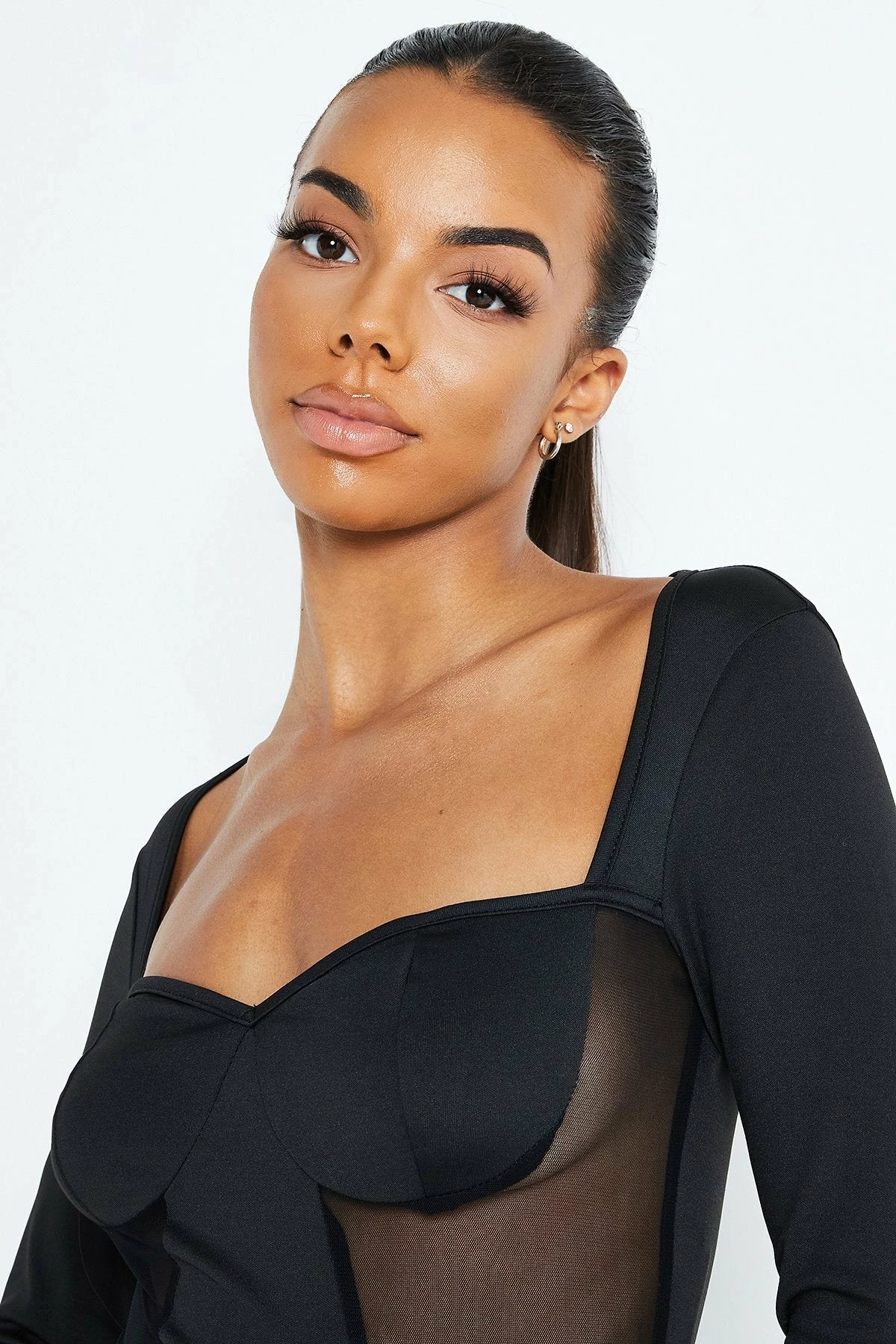 Solado Sweetheart Mesh Splicing Long Sleeve Bodysuit 5 Solado Sweetheart Mesh Splicing Long Sleeve Bodysuit - Image 5