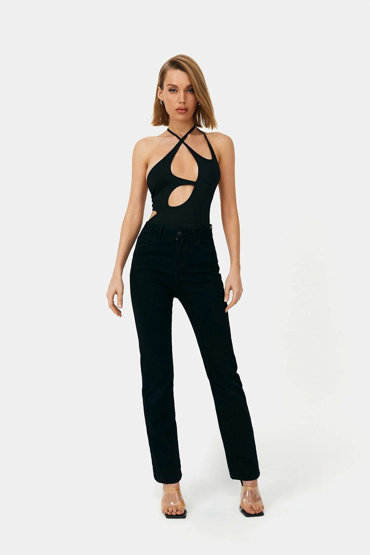 SOLADO Cut Out Asymmetrical Neck Tie Backless Bodysuit 5 SOLADO Cut Out Asymmetrical Neck Tie Backless Bodysuit - Image 5