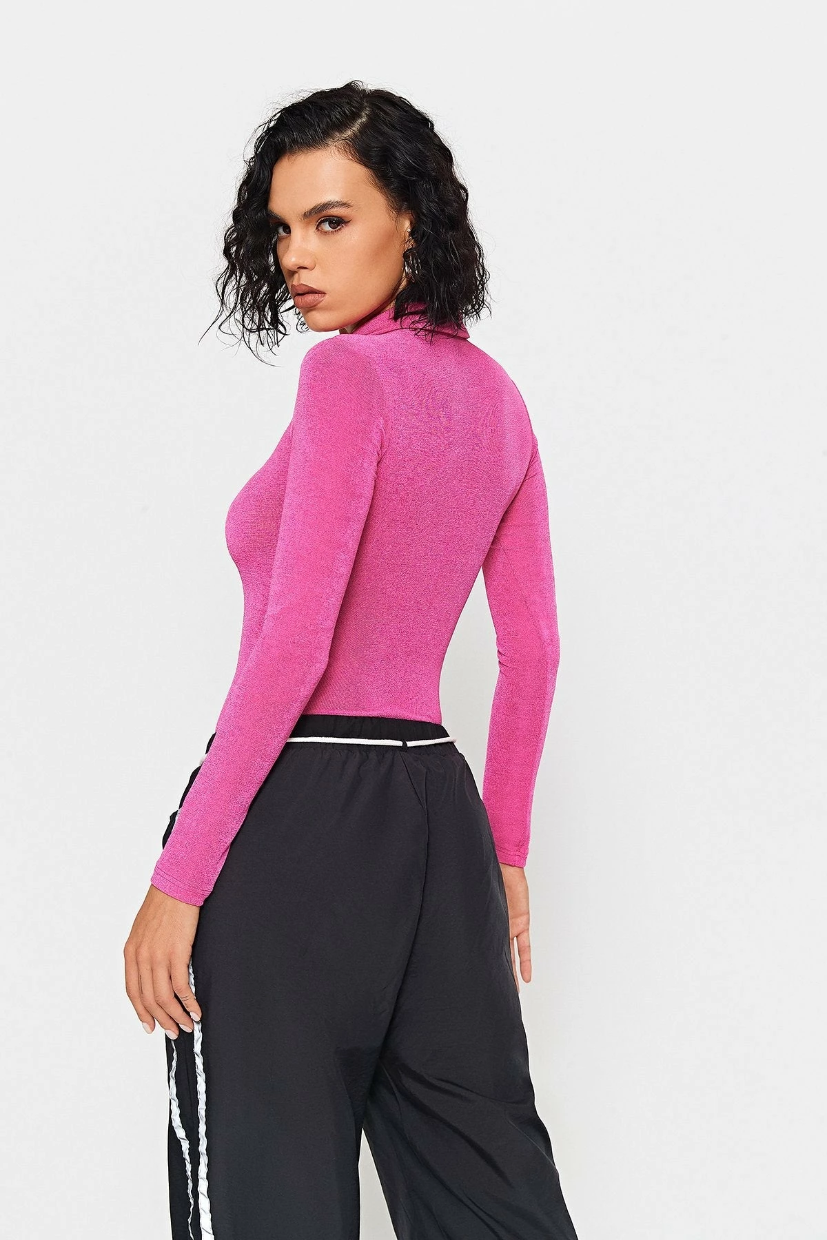 Solado Lapel Neck Half Button Long Sleeve Bodysuit - Image 8