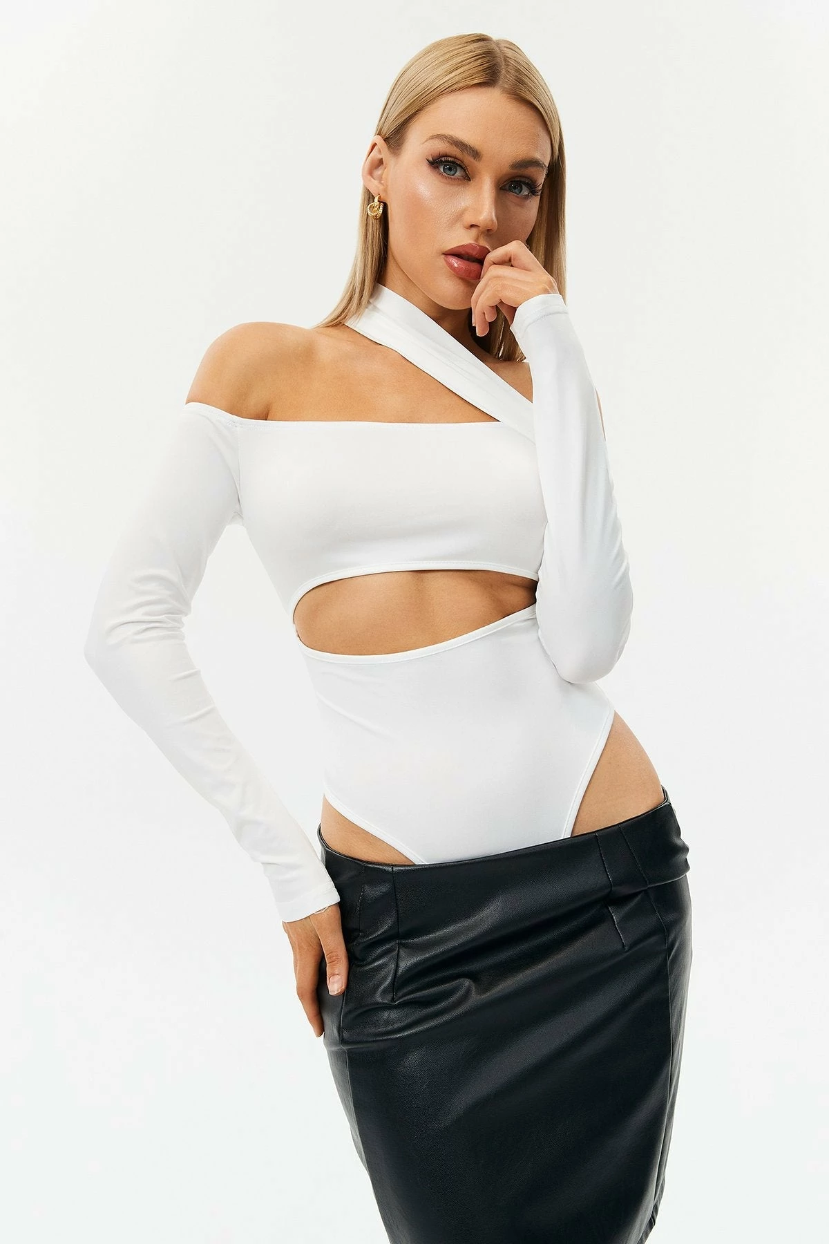 Solado Asymmetric Cut Out Off Shoulder Bodysuit - Image 6