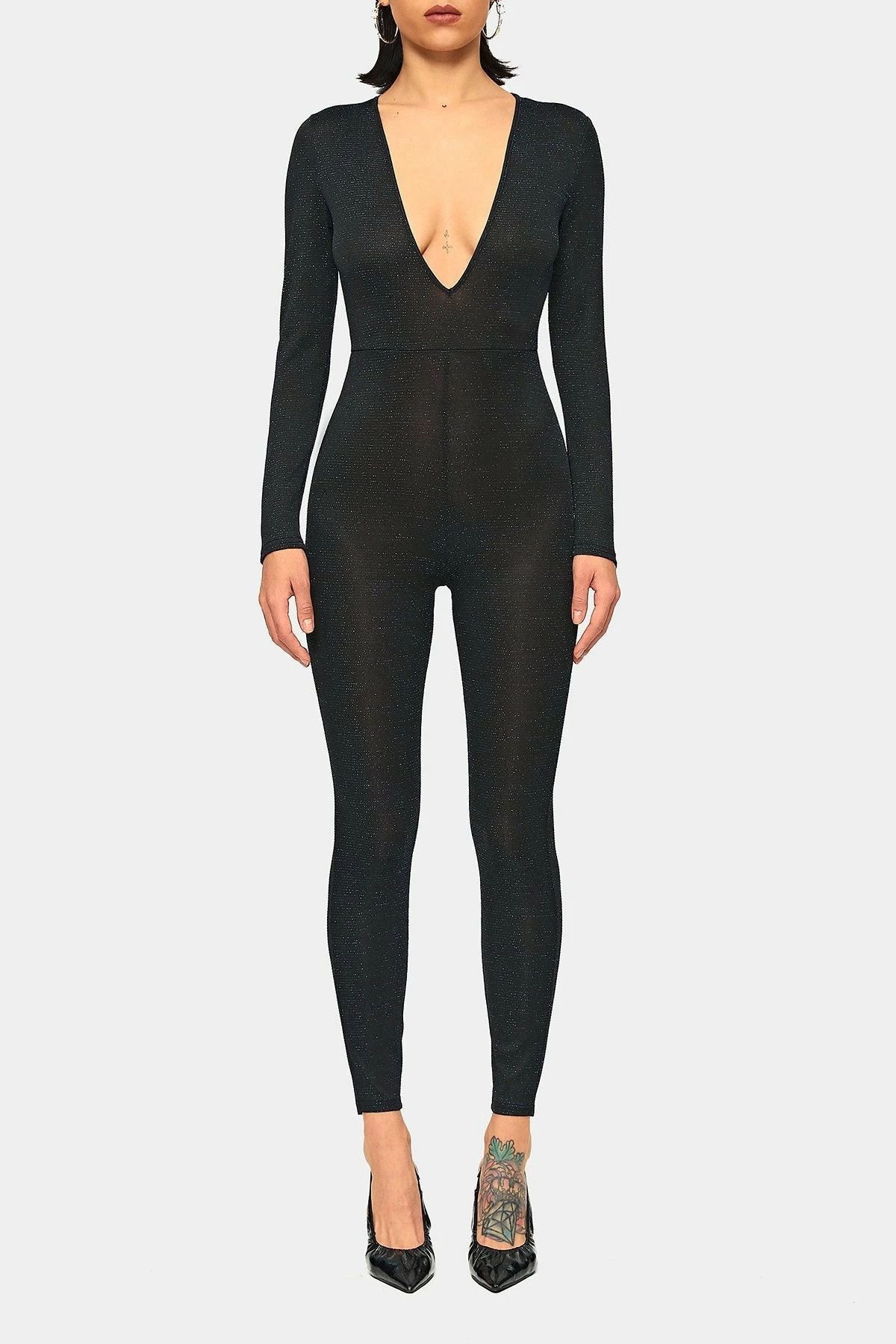 SOLADO Plunging Neck Long Sleeve Skinny Jumpsuit 6 SOLADO Plunging Neck Long Sleeve Skinny Jumpsuit - Image 6