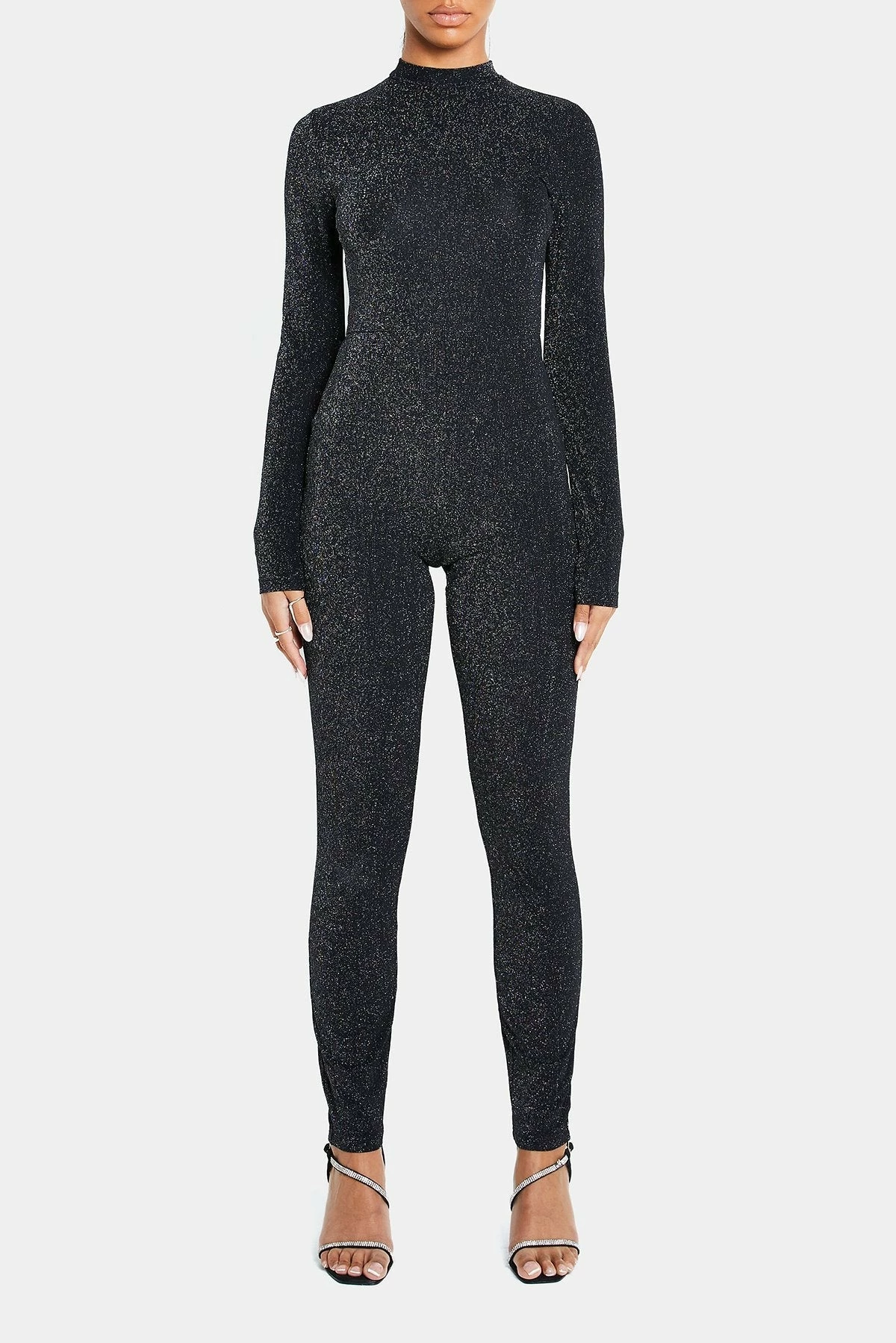 SOLADO Mock Neck Lurex Long Sleeve Bodycon Jumpsuit 6 SOLADO Mock Neck Lurex Long Sleeve Bodycon Jumpsuit - Image 6