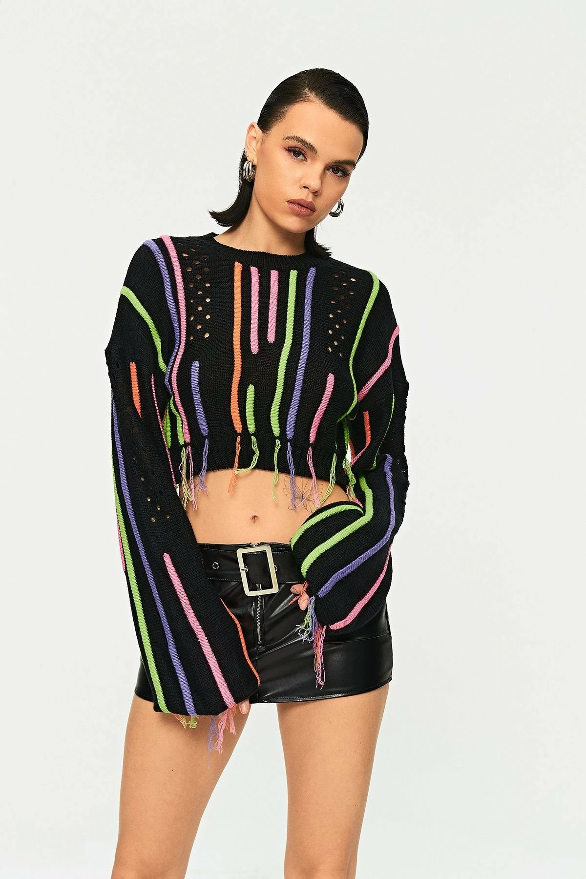 Solado Drop Shoulder Tassel Hem Sweater - Image 2