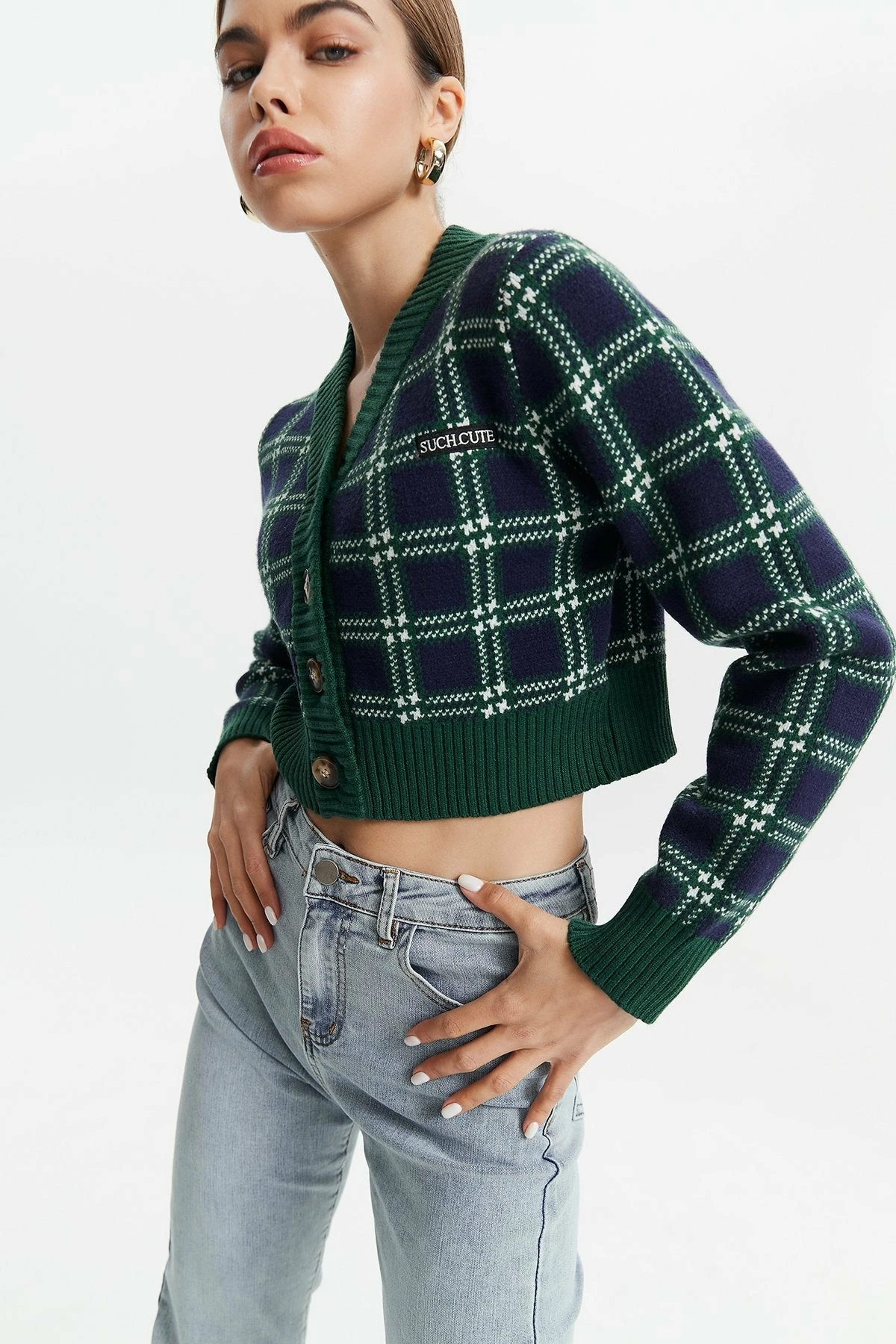 Solado Quilted Print Colorblock Button Front Cardigan 4 Solado Quilted Print Colorblock Button Front Cardigan - Image 4