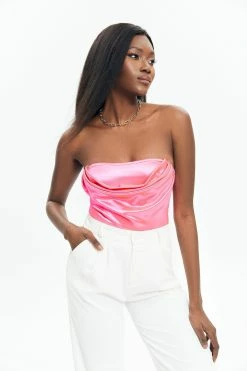 Alternative view of Solado Off Shoulder Satin Cowl Neck Backless Bodysuit
