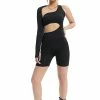 Solado One Sleeve Asymmetrical Neck Cut Out Rompers Playsuit