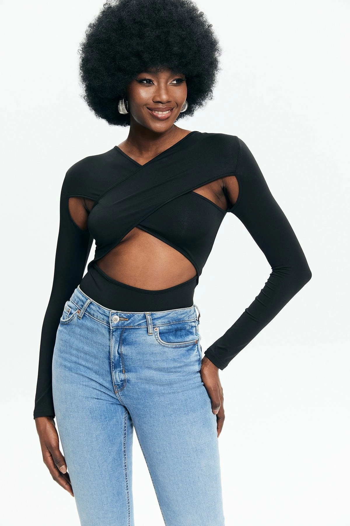 Solado Cross Wrap Cut Out Long Sleeve Bodysuit 3 Solado Cross Wrap Cut Out Long Sleeve Bodysuit - Image 3