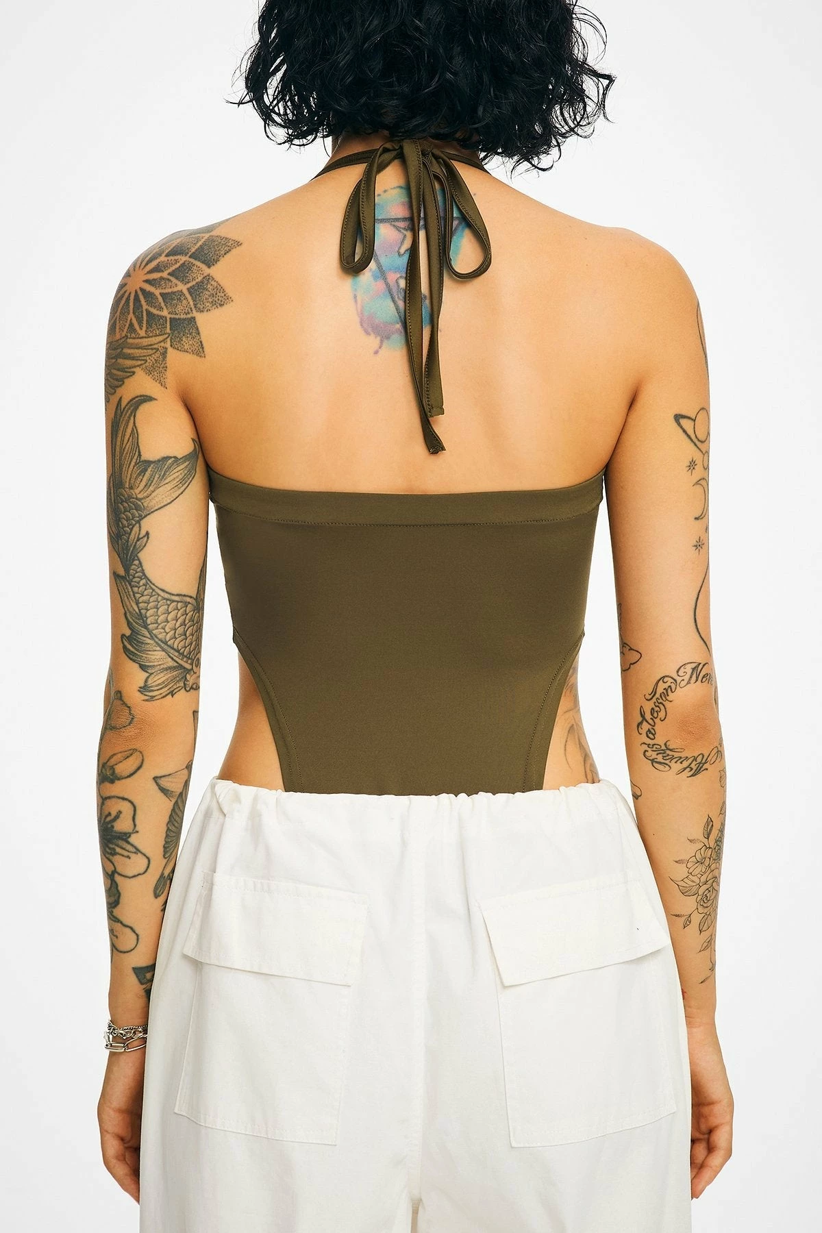 Solado Halter Neck Solid Backless Bodysuit - Image 7