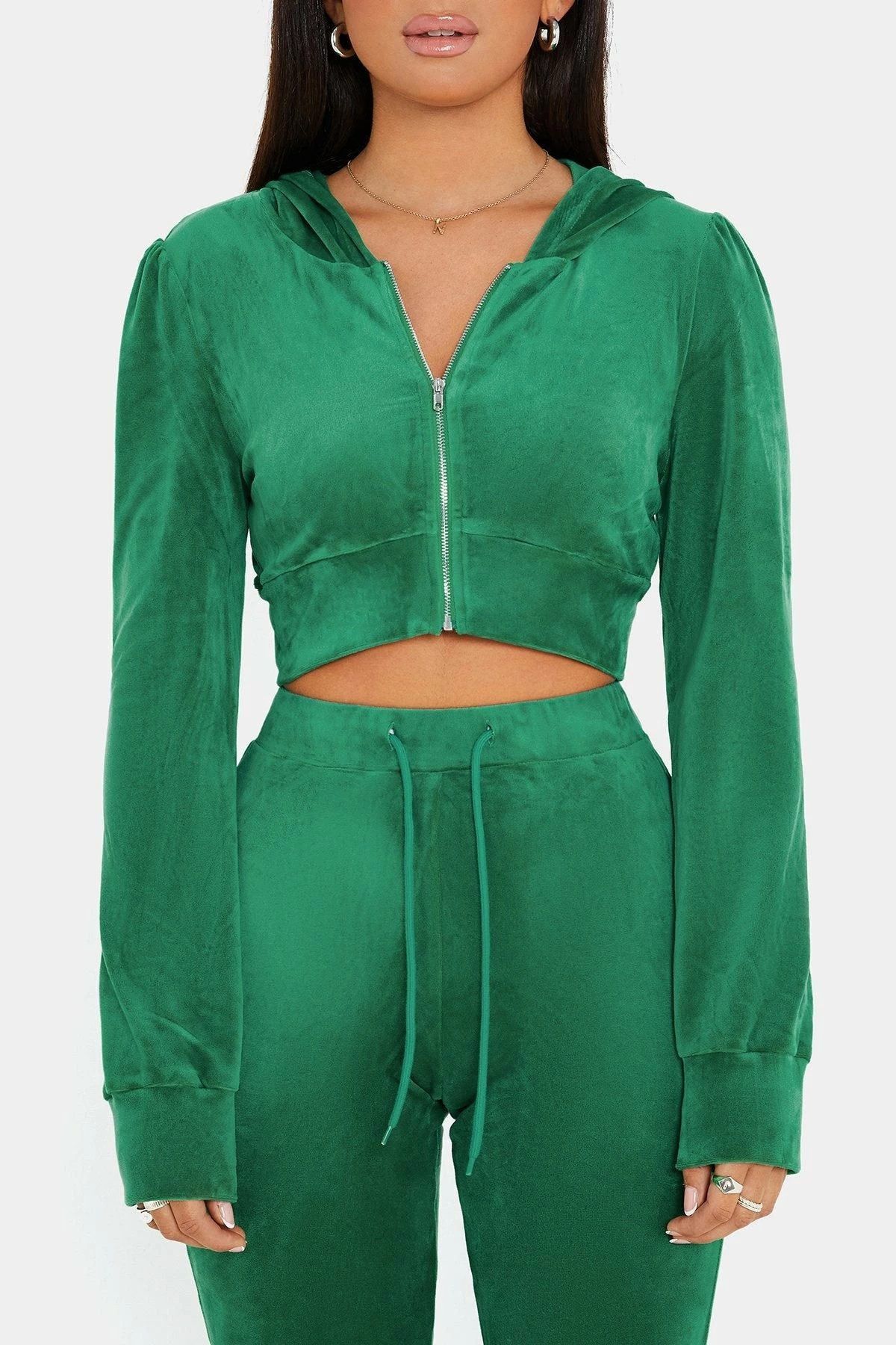 SOLADO Velvet Zipper Front Hooded Long Sleeve Cardigan 6 SOLADO Velvet Zipper Front Hooded Long Sleeve Cardigan - Image 6