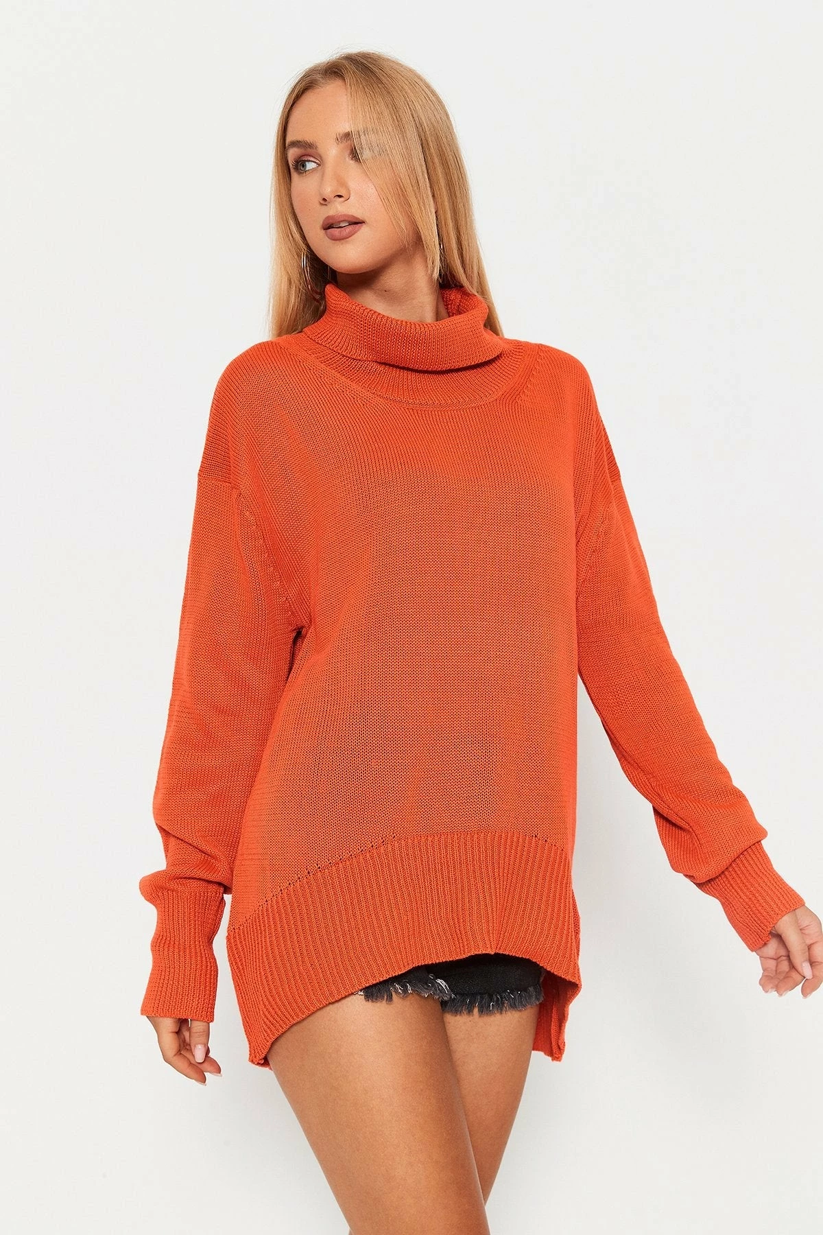 Solado High Neck Drop Shoulder Long Sleeve Sweater - Image 2