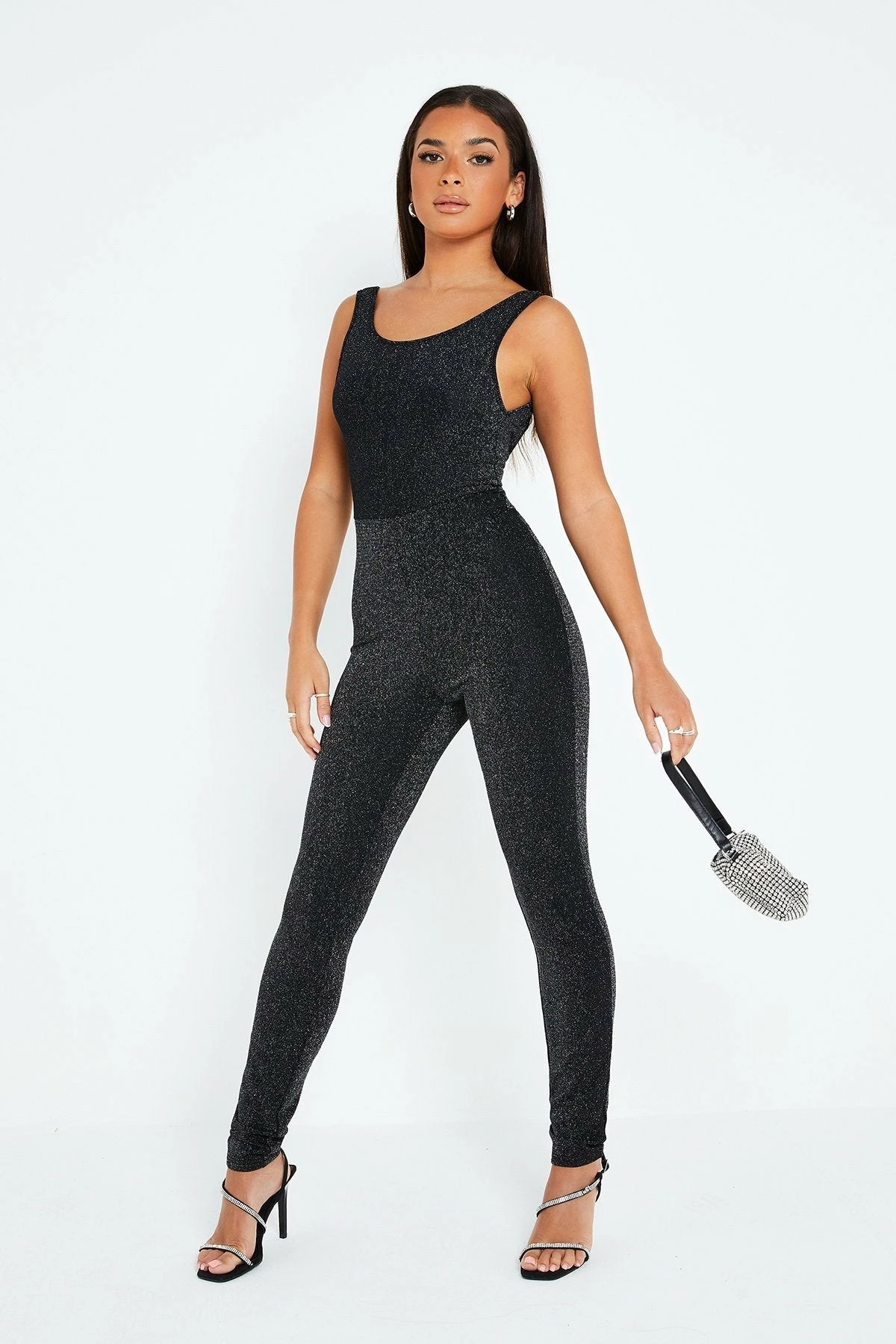 SOLADO Lurex Open Back Sleeveless Solid Jumpsuit 3 SOLADO Lurex Open Back Sleeveless Solid Jumpsuit - Image 3
