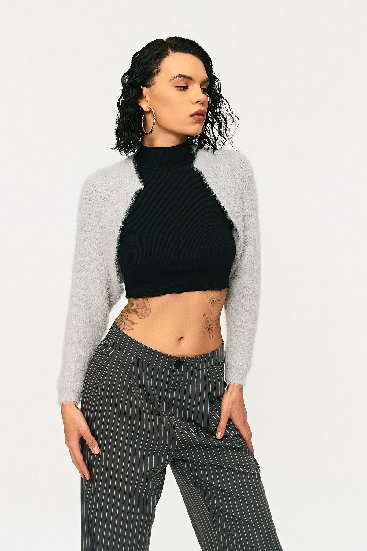 Solado Open Front Ribbed Knit Fluffy Long Sleeve Cardigan 2 Solado Open Front Ribbed Knit Fluffy Long Sleeve Cardigan - Image 2