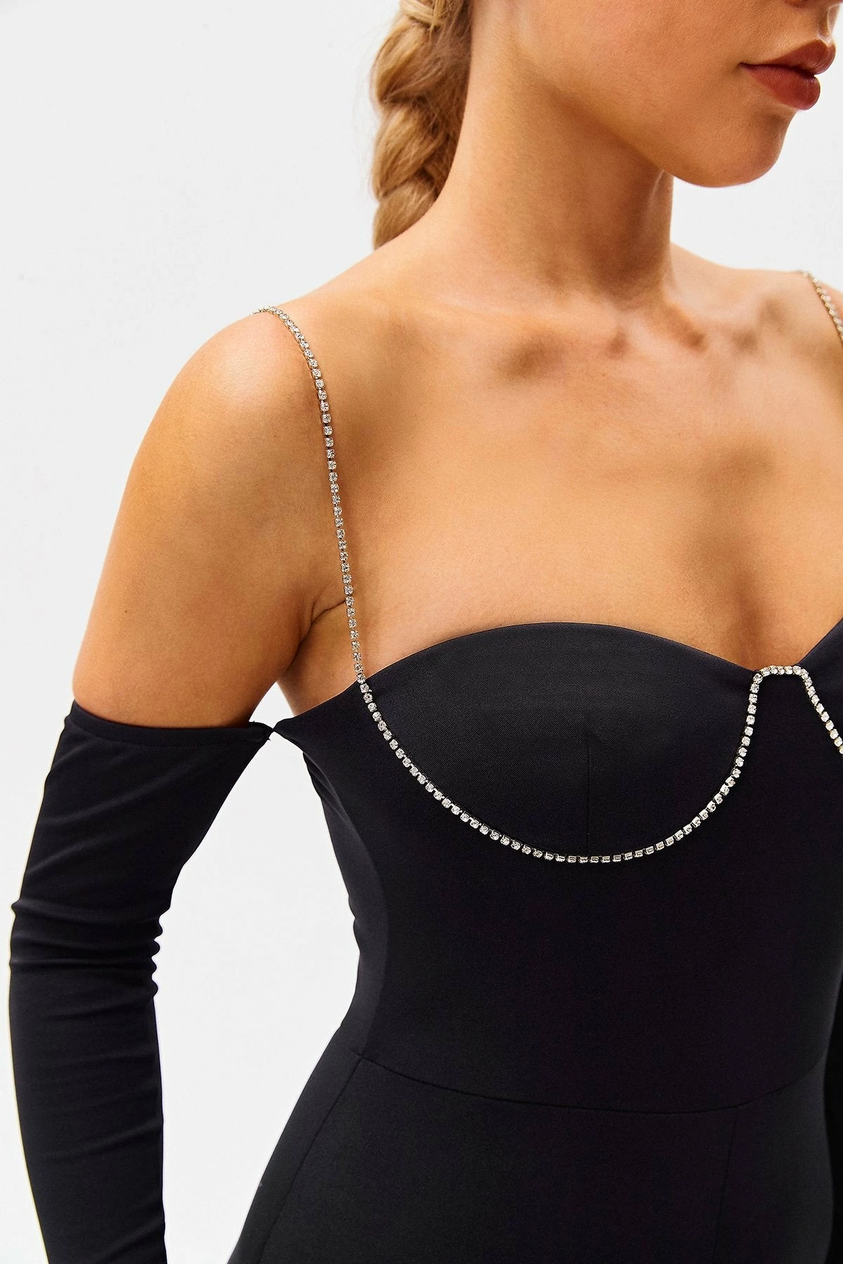 SOLADO Cold Shoulder Rhinestone Decor Flared Jumpsuit 5 SOLADO Cold Shoulder Rhinestone Decor Flared Jumpsuit - Image 5