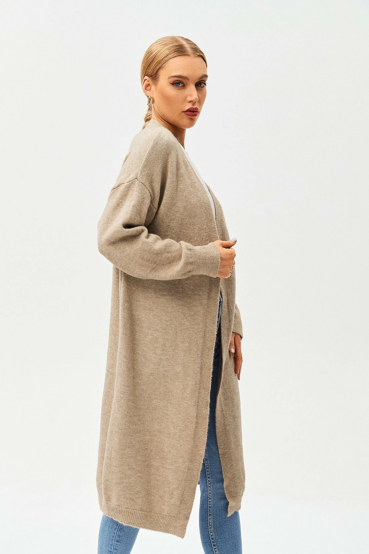 Solado Open Front Ribbed Knit Long Sleeve Cardigan 3 Solado Open Front Ribbed Knit Long Sleeve Cardigan - Image 3