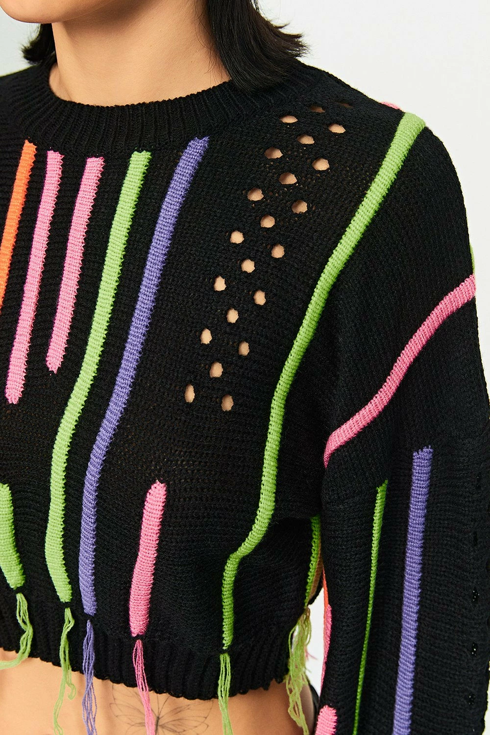 Solado Drop Shoulder Tassel Hem Sweater - Image 5