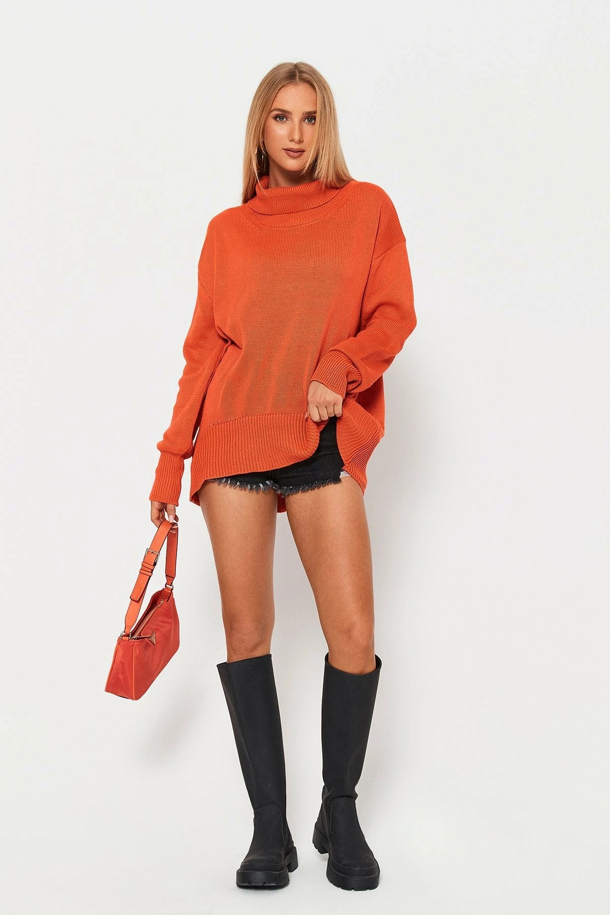 Solado High Neck Drop Shoulder Long Sleeve Sweater - Image 4