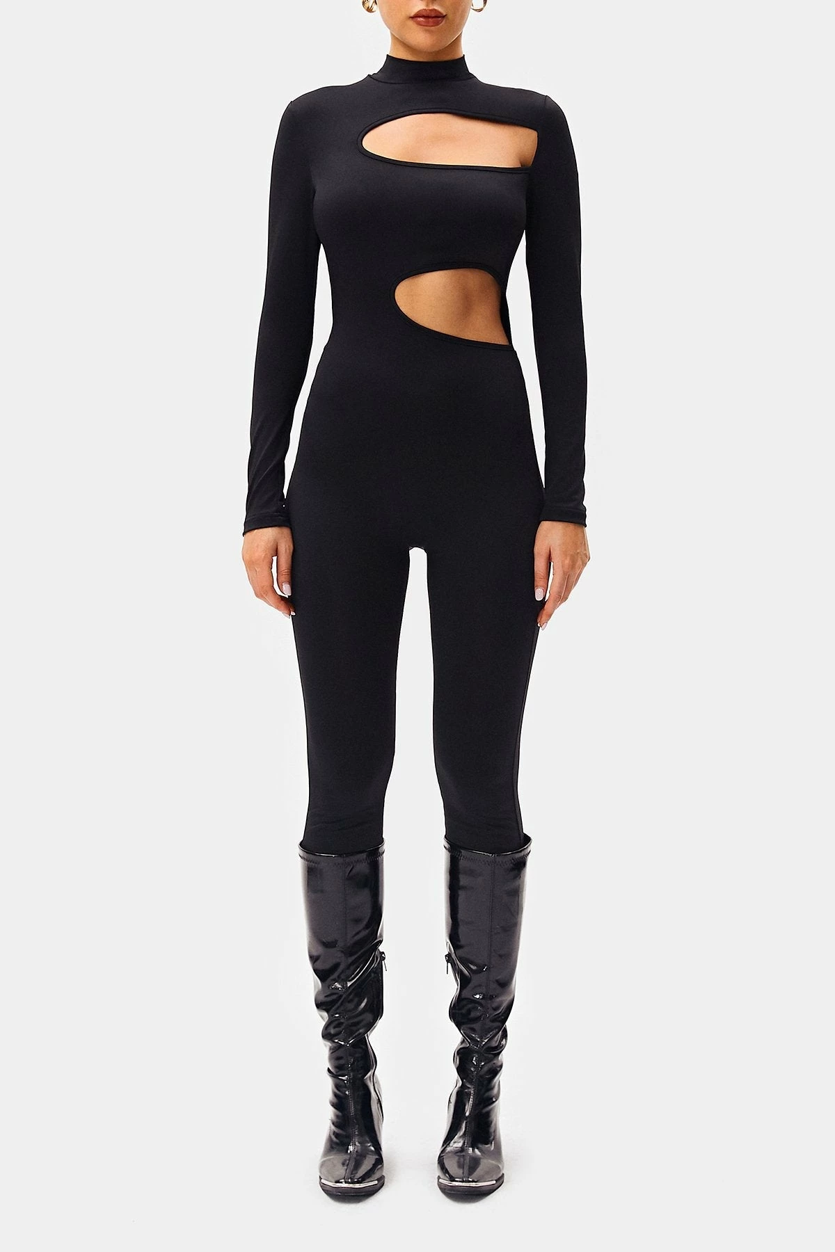 SOLADO Mock Neck Cut Out Long Sleeve Skinny Jumpsuit 6 SOLADO Mock Neck Cut Out Long Sleeve Skinny Jumpsuit - Image 6