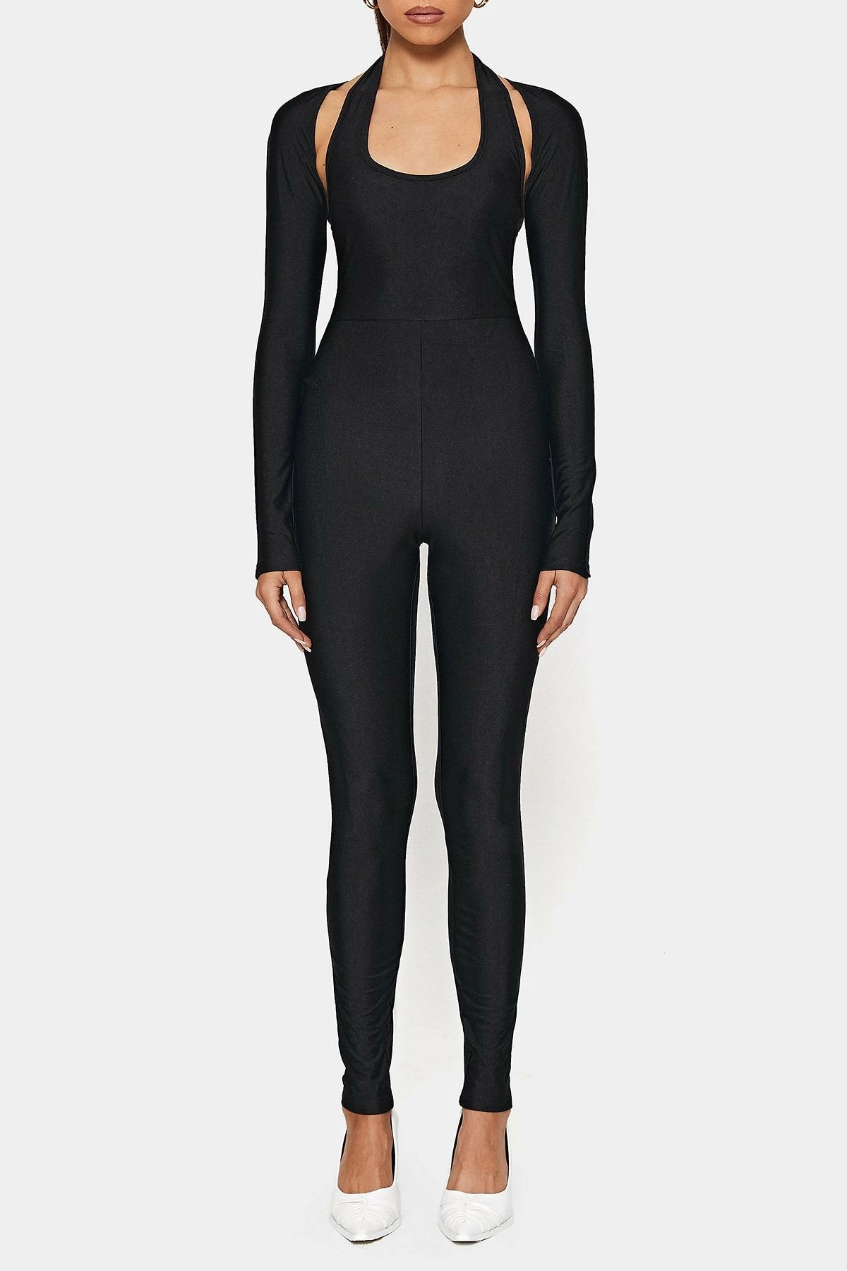 SOLADO Open Neck Long Sleeve Top & Halter Neck Skinny Jumpsuit Set 6 SOLADO Open Neck Long Sleeve Top & Halter Neck Skinny Jumpsuit Set - Image 6