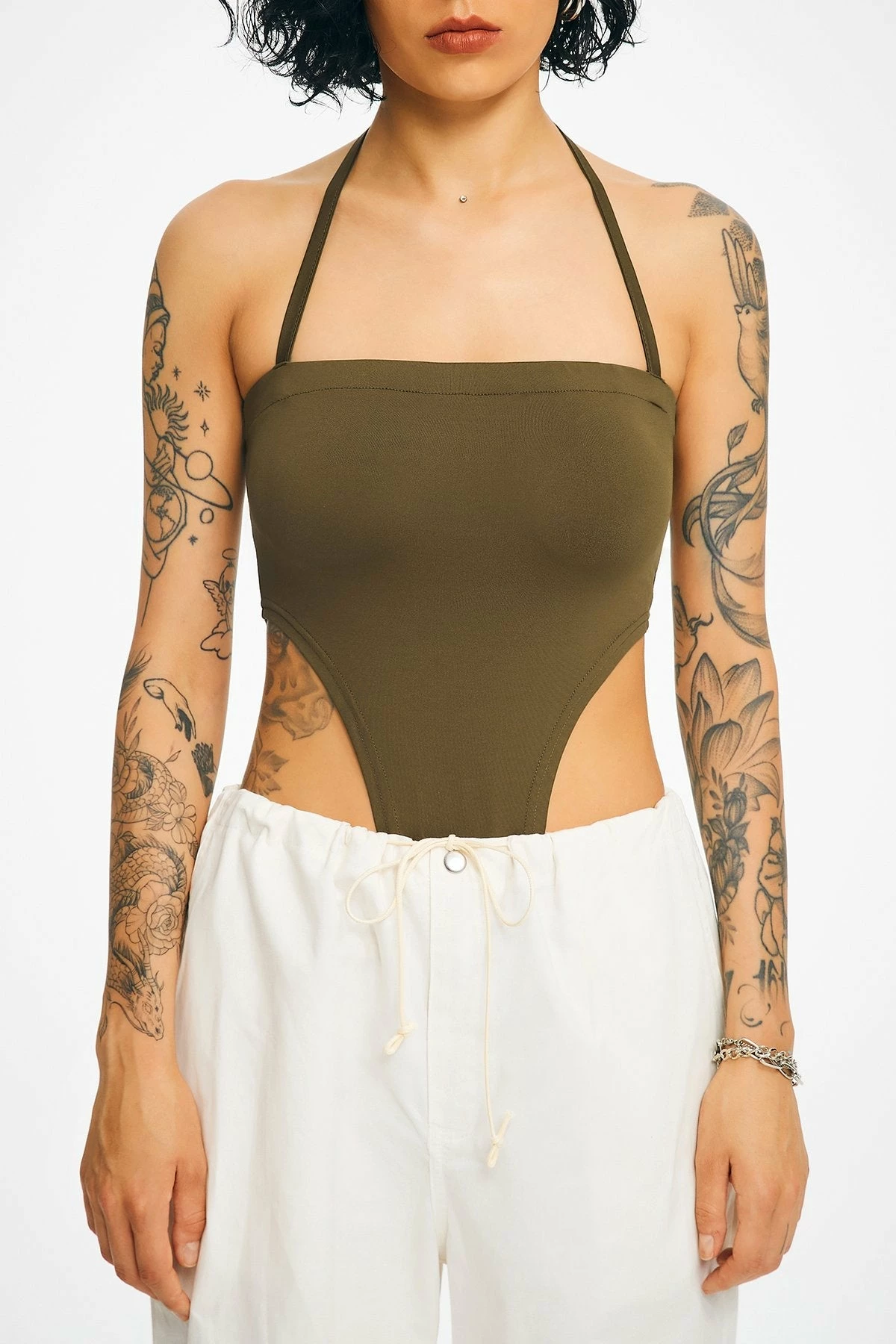 Solado Halter Neck Solid Backless Bodysuit - Image 6