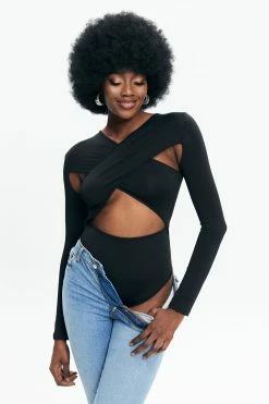 Solado Cross Wrap Cut Out Long Sleeve Bodysuit