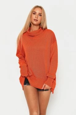Solado High Neck Drop Shoulder Long Sleeve Sweater