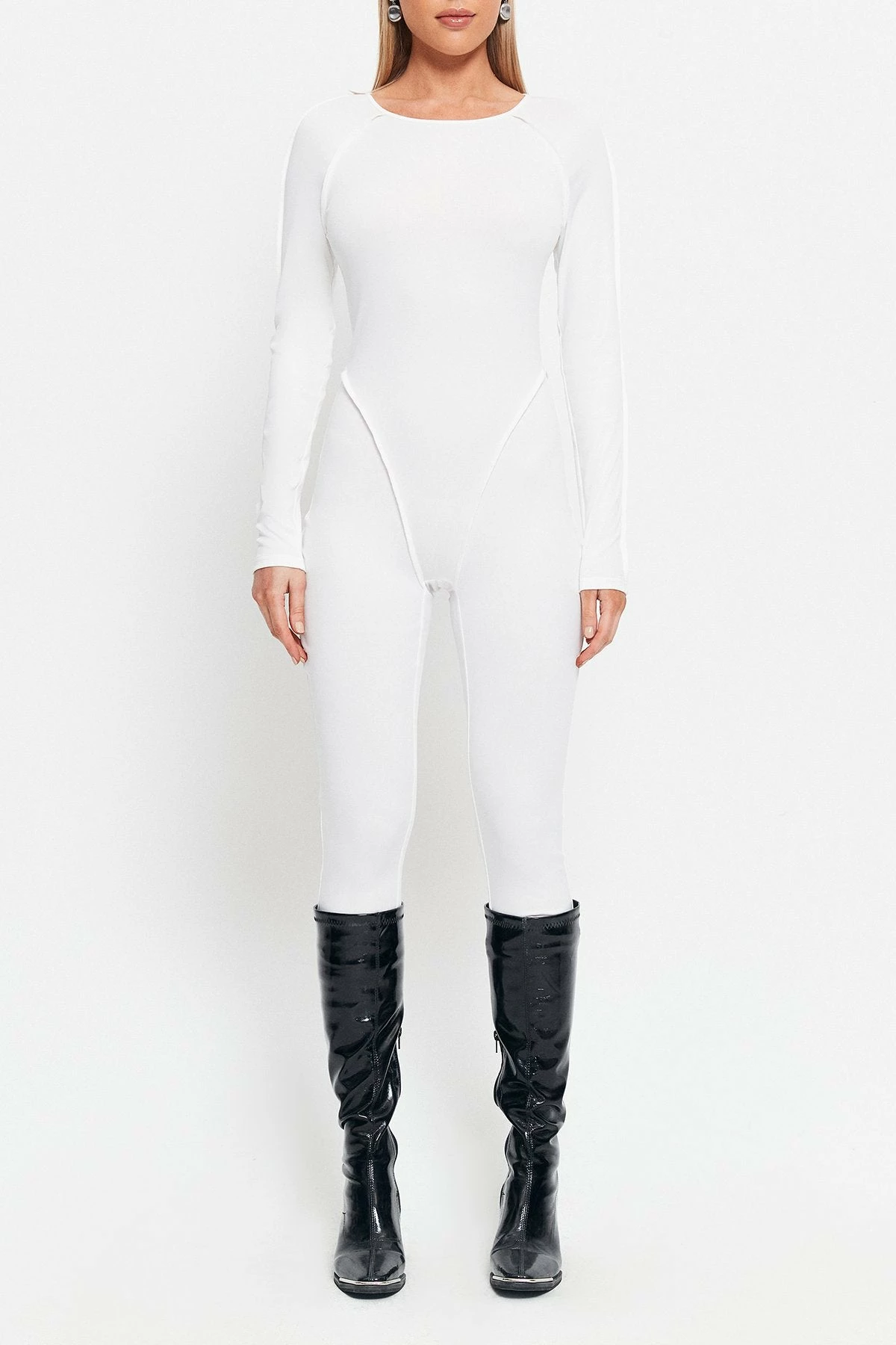 SOLADO Open Back Seam Detail Long Sleeve Jumpsuit - Image 6